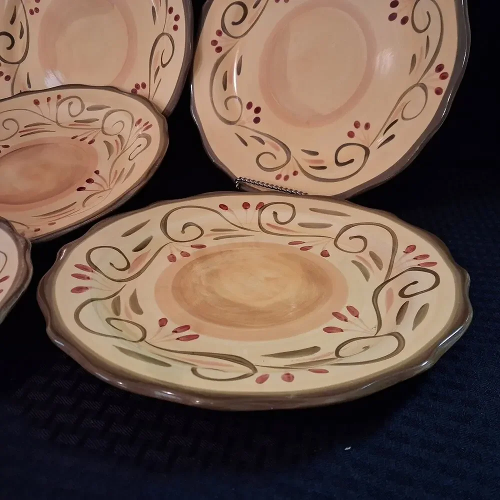 Home Trends Italian Villa Dinner Plates LOT of 7 Stoneware 11